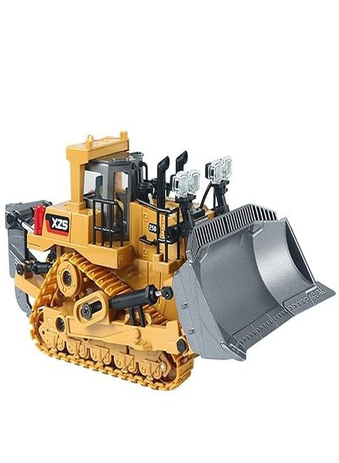 VIKINGS Remote Control Bulldozer RC 1/24 Full Functional Construction Vehicle, 2.4Ghz 9 Channel Bulldozer Front Loader Toy with Light and Sound for Kids Age 6,7,8,9,10,- Multicolor - Image 1